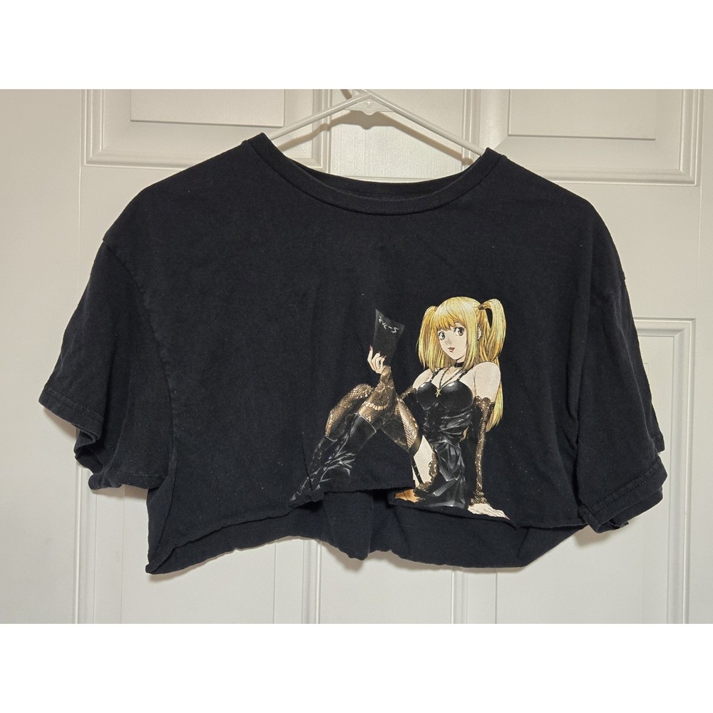 Death Note Misa Amane Anime Black Crop Top Shirt Size Large Manga Japanese